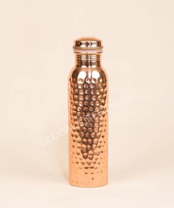 Luxury Hammered Pure Copper Water Bottle for Healthy Living 1000 ml Copper Bottle (Pack of 1, Copper)