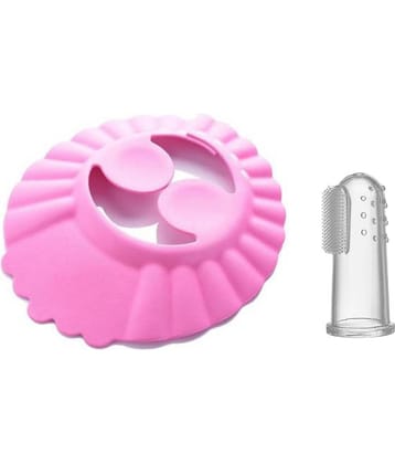 BBYARAJ Pink Silicone Shower Cap ( 2 pcs )