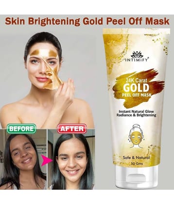 Intimify Gold Peel Off Mask, Skin Brightening Glow Peel Mask, Acne Removal Peel Mask, 50 Gms