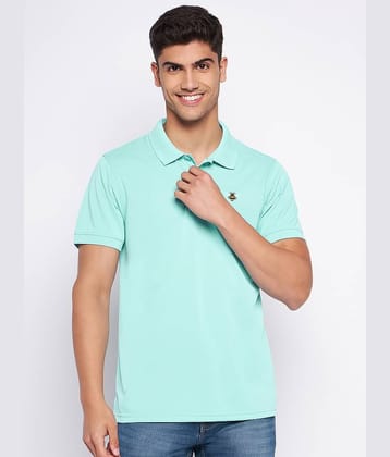 Auxamis Pack of 1 Cotton Blend Regular Fit Solid Half Sleeves Men's Polo T Shirt ( Aqua )