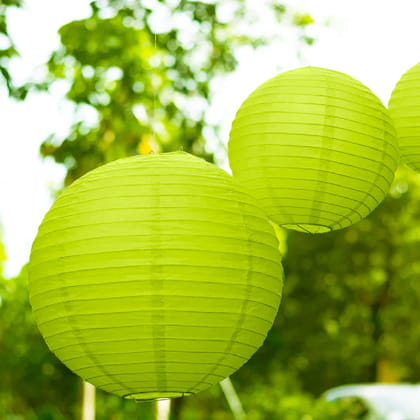 Light Green Round Paper Lantern - 10 Inches - 1PC