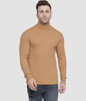 Chkokko Pack of 1 Cotton Blend Regular Fit Men's T-Shirt ( Beige )