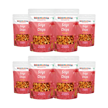 PROMUNCH Soya Chips - Peri Peri (Pack  of 8; 30g Each)