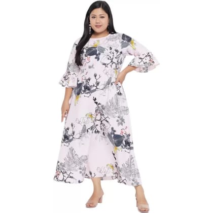 Women's Polyester Fit and Flare White Dress Size 8XL (White)