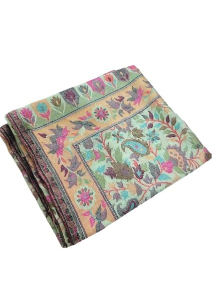 Premium Kashmiri Shawl for Women � Soft Wool Blend with Intricate Floral Design | Traditional Handcrafted Wrap & Stole