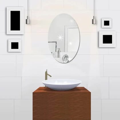Oval Shape Wall Sticker Mirror Frameless Oval Mirror Plastic Sheet Gives A Mirror Effect Wall Sticker ( 2 Pcs ) Oval Shape Wall Sticker Mirror Frameless Oval Mirror Plastic Sheet Gives A Mirror Effect Wall Sticker ( 2 Pcs )