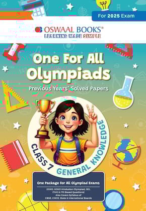 Oswaal One for All Olympiads Chapter wise Previous year solved paper prep guide class 7 General knowledge for 2025 Exams [Paperback] [Oct 30, 2024] Oswaal Books And Learning Private limited