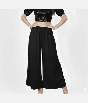 HeteShe Women Cotton Solid Palazzos ( White )