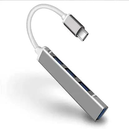Usb Hub Type C 3.0 Slim 4 Port (Metal Body) | High Speed USB Hub with Aluminium Shell, Compatible for PC, MacBook, Mac Pro, Mac Mini