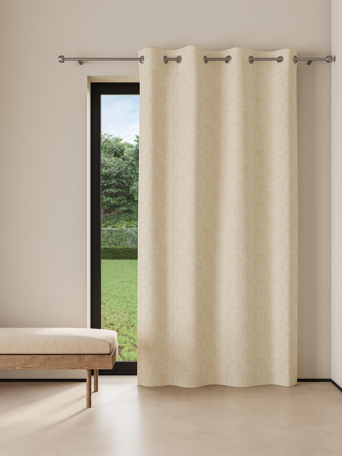 DDECOR - 100% PolyesterPlains And Textures PatternDoor 7 Ft|135 CM X 225 CM| - Beige