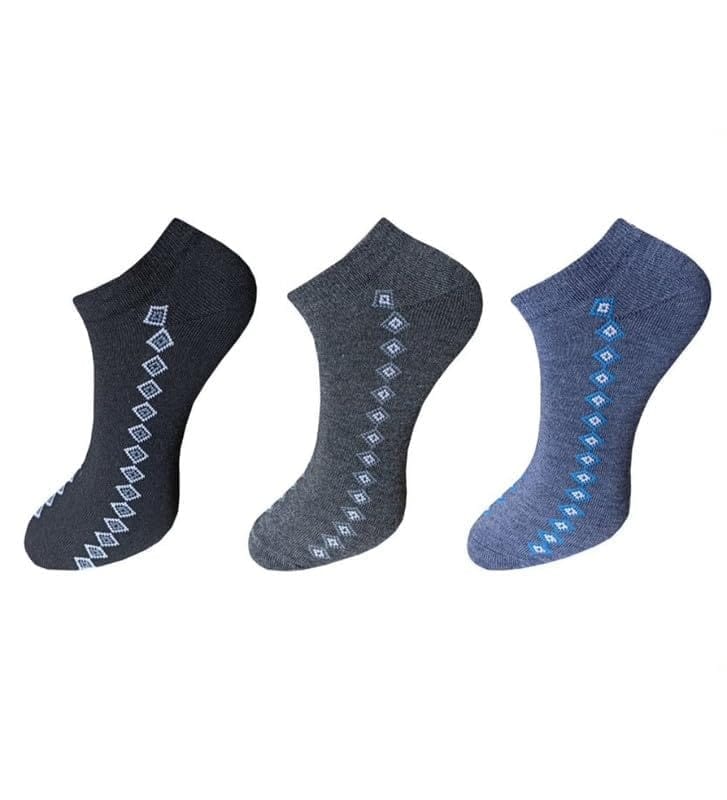 3_Pair Set Unisex Casual Cotton Printed Ankle Length Socks (Multicolor)-PID54092