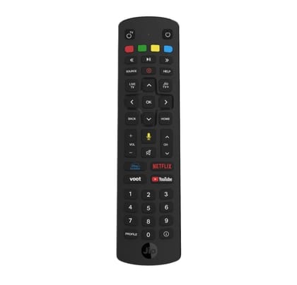 FERFIX Smart Remote Control for Jio Set-Top Box – Bluetooth Voice Command Remote with Hotstar & Netflix Shortcut Buttons | Easy Pairing (Black) (JIO Remote- 1) FERFIX Smart Remote Control for Jio Set-Top Box – Bluetooth Voice Command Remote with Hotstar 