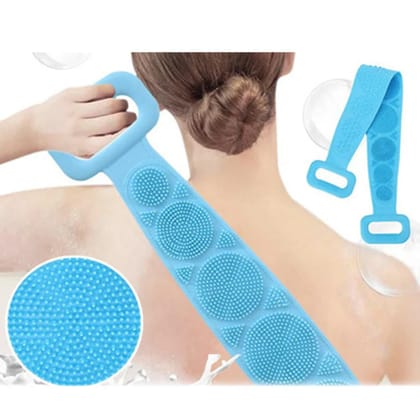 Silicone Body Back Scrubber Double Side Bathing Brush for Skin Deep Cleaning, Scrubber Belt Silicone Body Back Scrubber Double Side Bathing Brush for Skin Deep Cleaning, Scrubber Belt