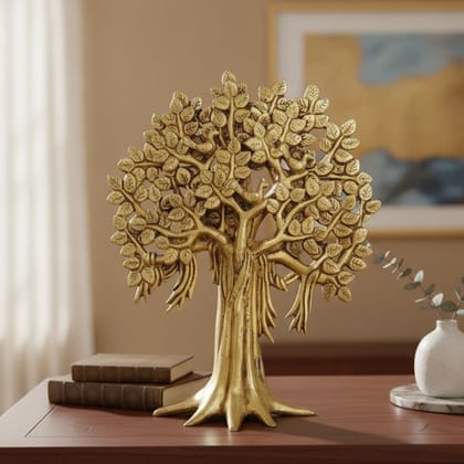 Brass Tree of Life Wall Statue | Tree of Life Wall Hanging | Brass Spiritual Home Decor, Height : 12 Inch (BSMAS1427 F)