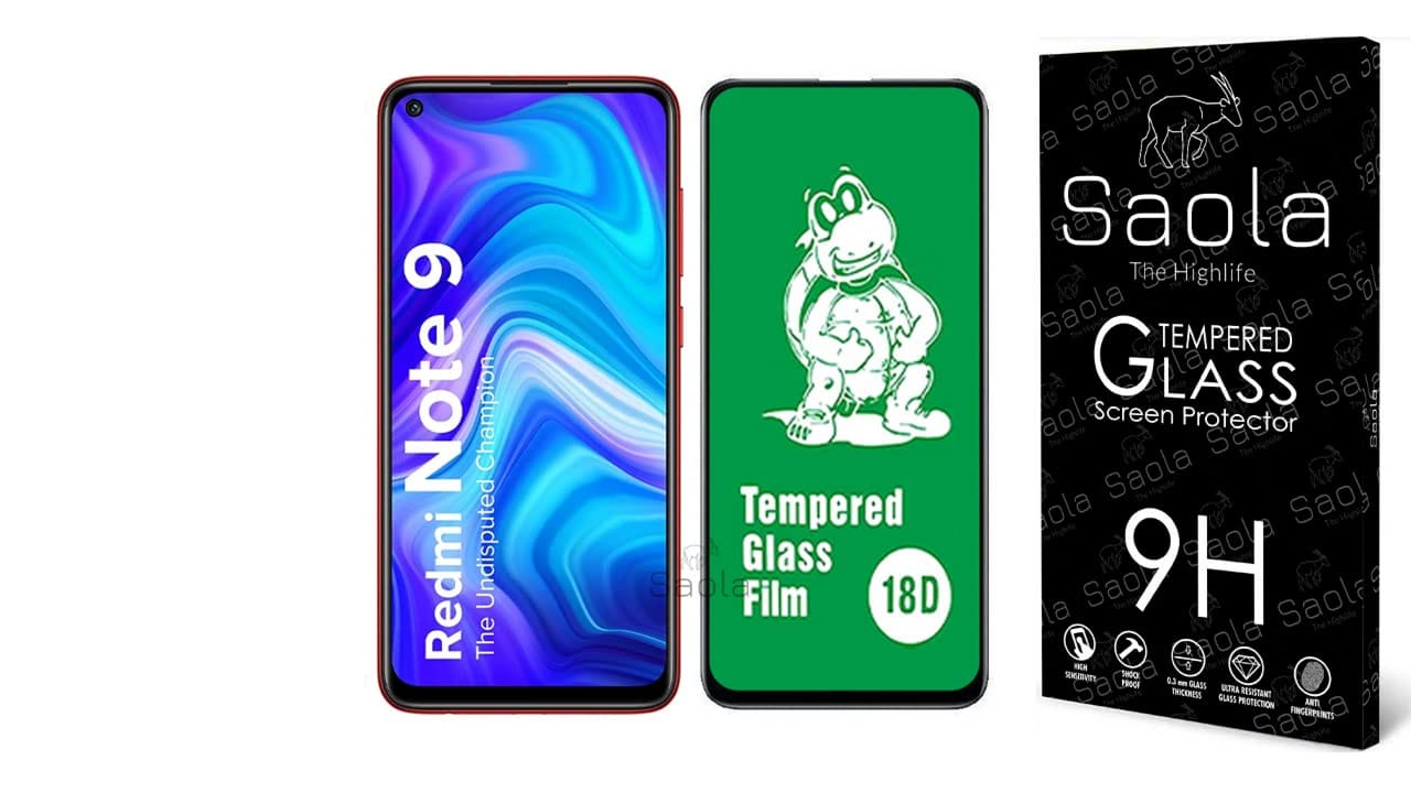 Saola 18D Tempered Glass With Inbuilt Airbag Borders For Redmi Note 9 Smartphone(Pack Of 1)With Free Installation Kit. Full Screen Protector-6.53 Inch Saola 18D Tempered Glass With Inbuilt Airbag Borders For Redmi Note 9 Smartphone(Pack Of 1)With Free In