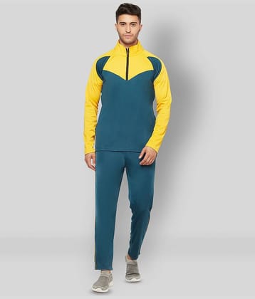 Glito - Teal Polyester Regular Fit Colorblock Men's Sports Tracksuit ( Pack of 1 )