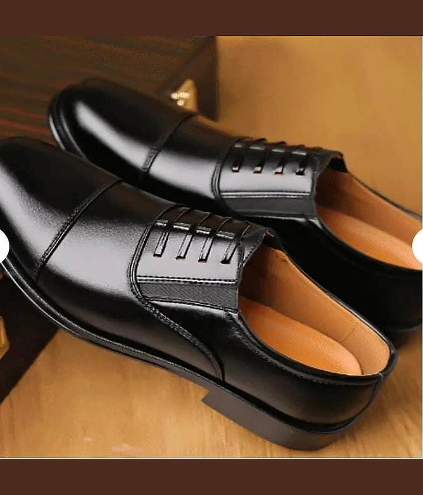 VATELIO Black Men's Derby Formal Shoes