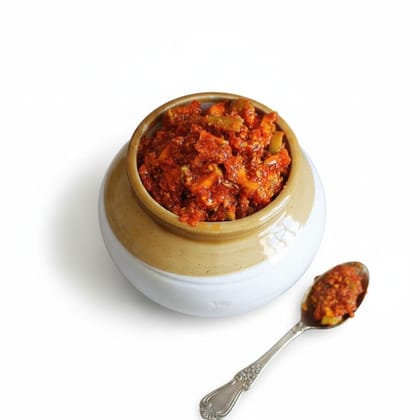 Traditional Spicy Mango Pickle - 1 kg - One ceramic jar