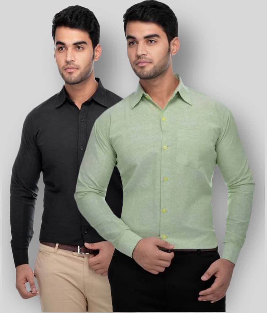 DESHBANDHU DBK - Multicolor Cotton Regular Fit Men's Formal Shirt (Pack of 2)