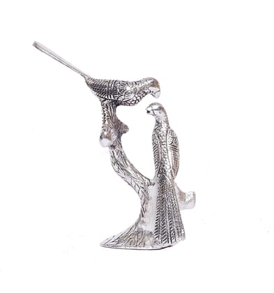 DreamKraft Kissing Love Birds Couple Sitting on Tree Branch for Home Decor, Showpiece Figurines (Silver Color, 13x5x17 cm) DreamKraft Kissing Love Birds Couple Sitting on Tree Branch for Home Decor, Showpiece Figurines (Silver Color, 13x5x17 cm)