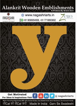 Brand Zero Alphabets, Numbers, Monograms - Lower Case Y - CLBBT Font - Select Your Preference
