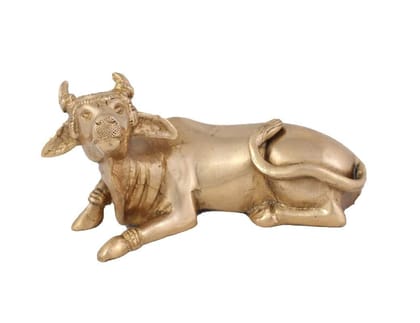Arihant Craft� Hindu God Shiva Vahan Nandi Idol Hand Work Showpiece � 7.3 cm (Brass, Gold) Arihant Craft� Hindu God Shiva Vahan Nandi Idol Hand Work Showpiece � 7.3 cm (Brass, Gold)