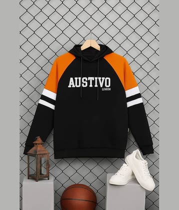 AUSTIVO Fleece Hooded Men's Sweatshirt - Orange ( Pack of 1 )