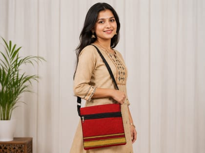 Handcrafted Khan Fabric Purse | Traditional Maharashtrian Textile Accessory Handcrafted Khan Fabric Purse | Traditional Maharashtrian Textile Accessory