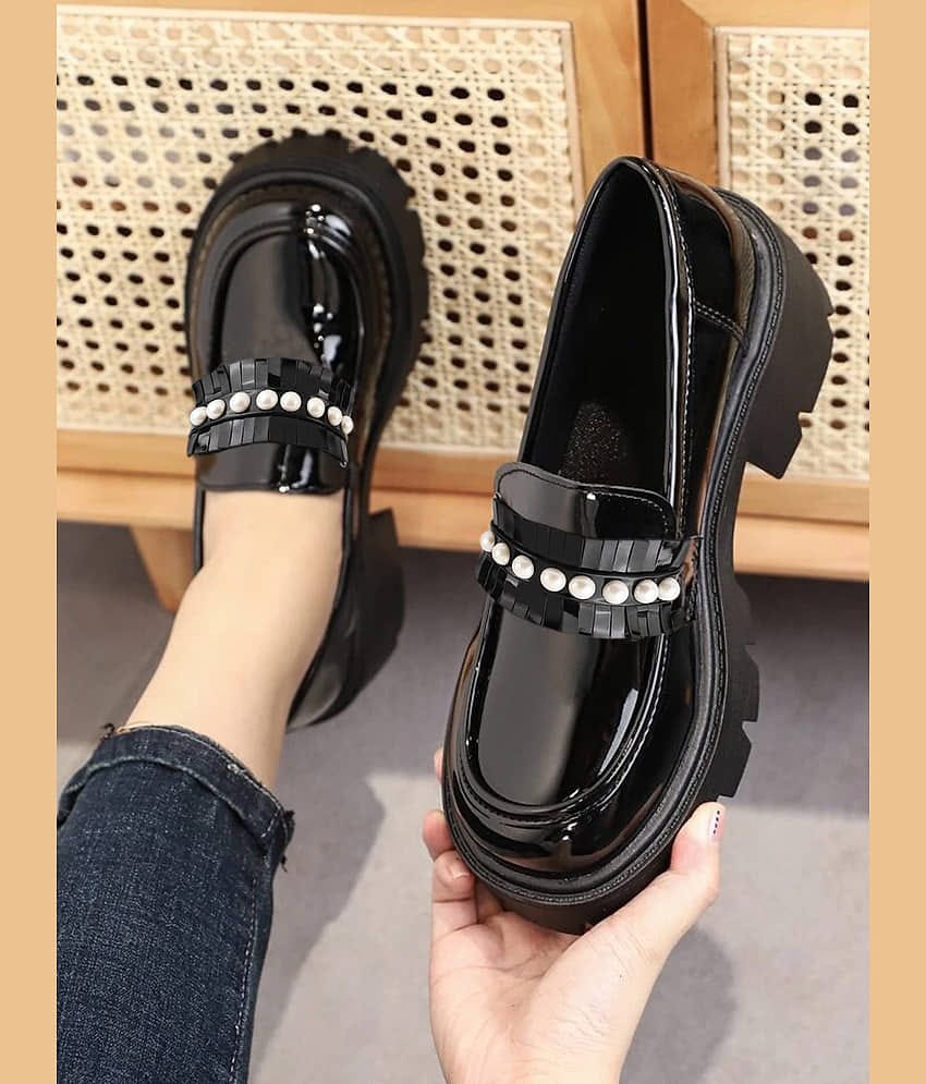 Shoetopia - Black Girl's Loafers ( 1 Pair )