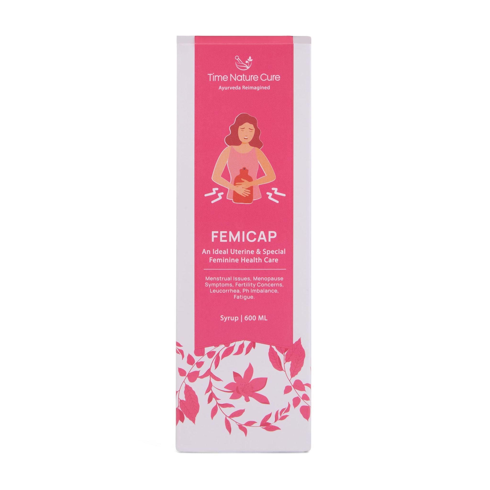 Time Nature Cure Femicap Ayurvedic Uterine Health Syrup for Menstrual Issues and Feminine Health, 600 ml
