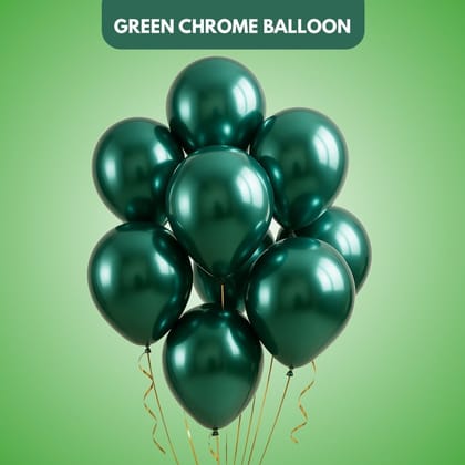 Chrome Green Rubber / Latex Balloon - Helium Quality - 12 inches - 10PC Chrome Green Rubber / Latex Balloon - Helium Quality - 12 inches - 10PC