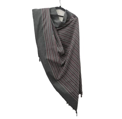 Dhaga Vishwas Ka Handloom Grey Stripe Cotton Stole