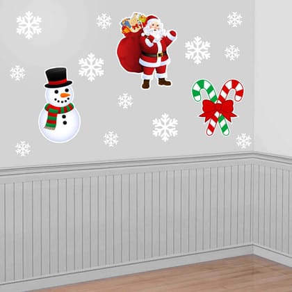 Christmas Santa &amp; Snowman Cutout - 3 PC