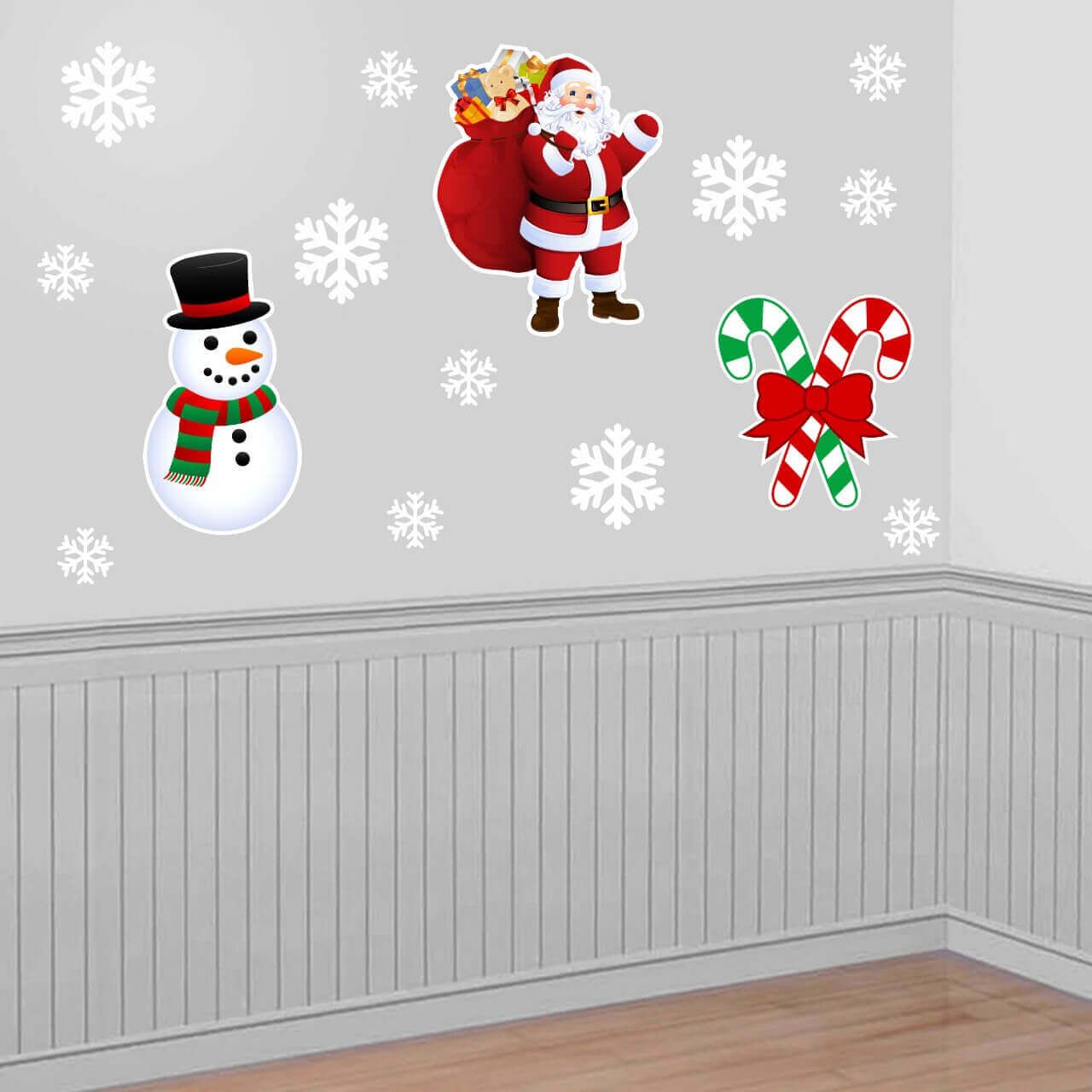 Christmas Santa &amp; Snowman Cutout - 3 PC