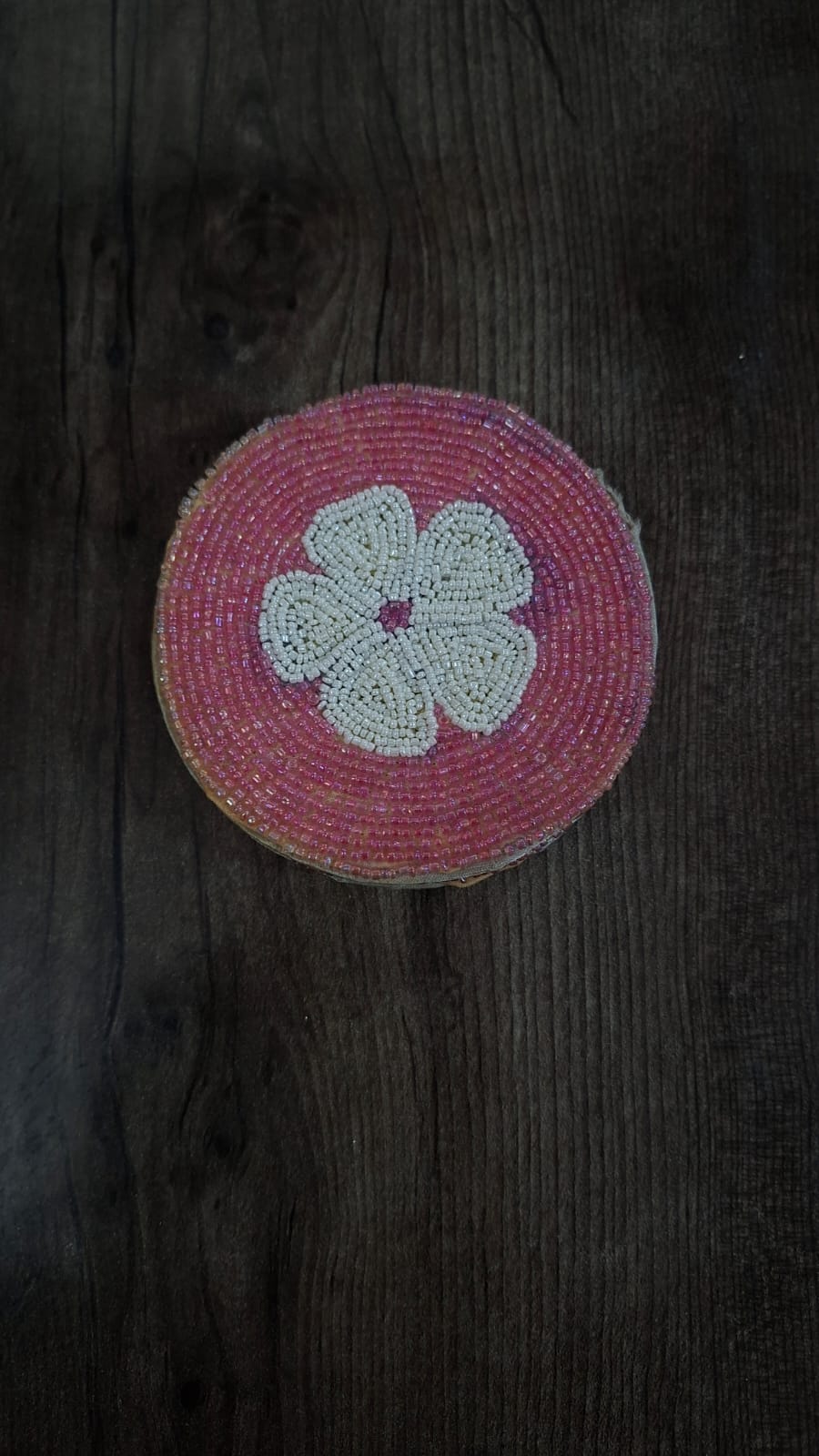 Zarkala Handmade Beaded Flower Coaster Set of 6, 4 x 4 Inches