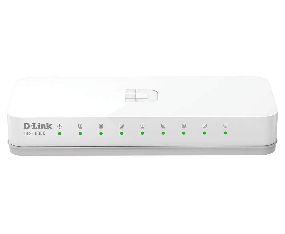 D-LINK DES-1008A 8-Port 10/100 Desktop Switch (White)
