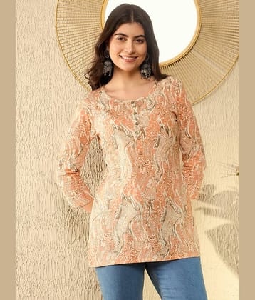 Vaamsi Women's Cotton Blend Tunic ( Orange )