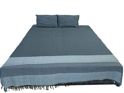 Dhaga Vishwas Ka Cotton Handloom Black Bedsheet with Pillow Covers Dhaga Vishwas Ka Cotton Handloom Black Bedsheet with Pillow Covers