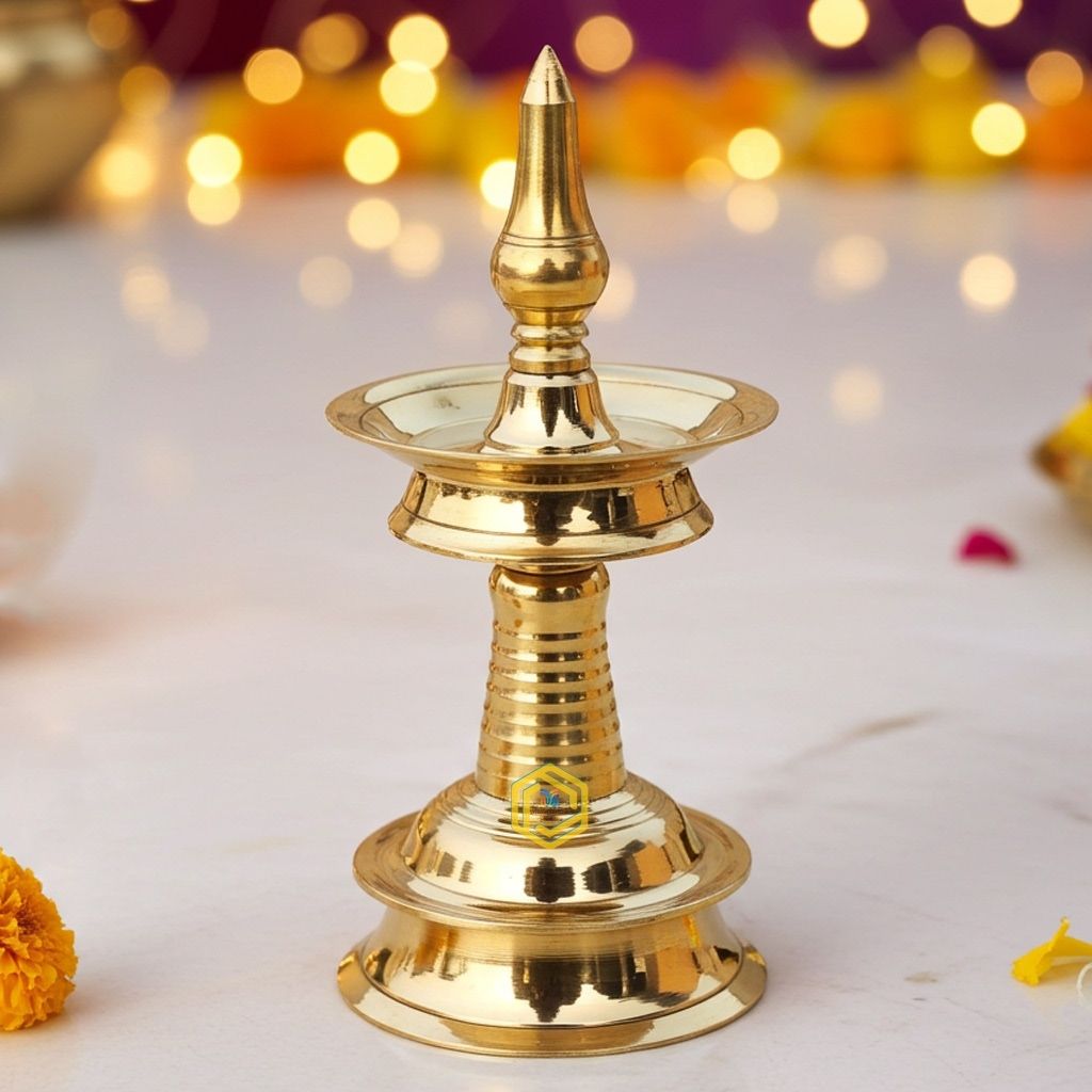 Brass Table Decor Round Kerala Fancy Deepak (FMAS716 C)