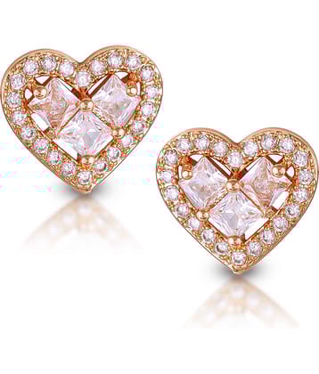 VIVASTRI Rose Gold Stud Earrings ( Pack of 1 )