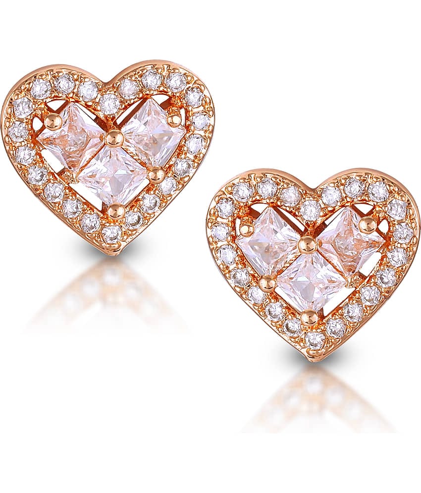 VIVASTRI Rose Gold Stud Earrings ( Pack of 1 )