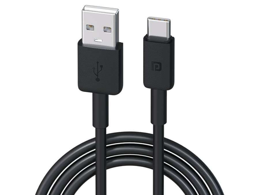 *Summer Sale* Portronics Konnect Link- 3A USB to Type C Cable Durable TPE Cable, Fast Charging & Data Sync, 1 Meter Portable Cable - Black