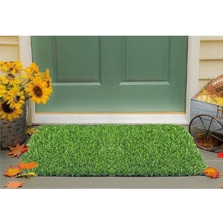 (Pack of 2) De Gardenia Artificial Grass Mat for Outdoor Balcony Dcor (12x18 Inch) Green Lawn Floor Carpet Living RoomHome and Kitchen Floor MatOutdoor Carpet Waterproof (Natural Green), Artificial Grass