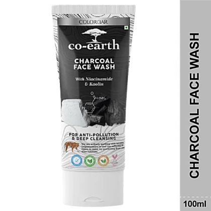 CoEarth Charcoal Face Wash (Anti-Pollution Deep Cleansing)  100 ml