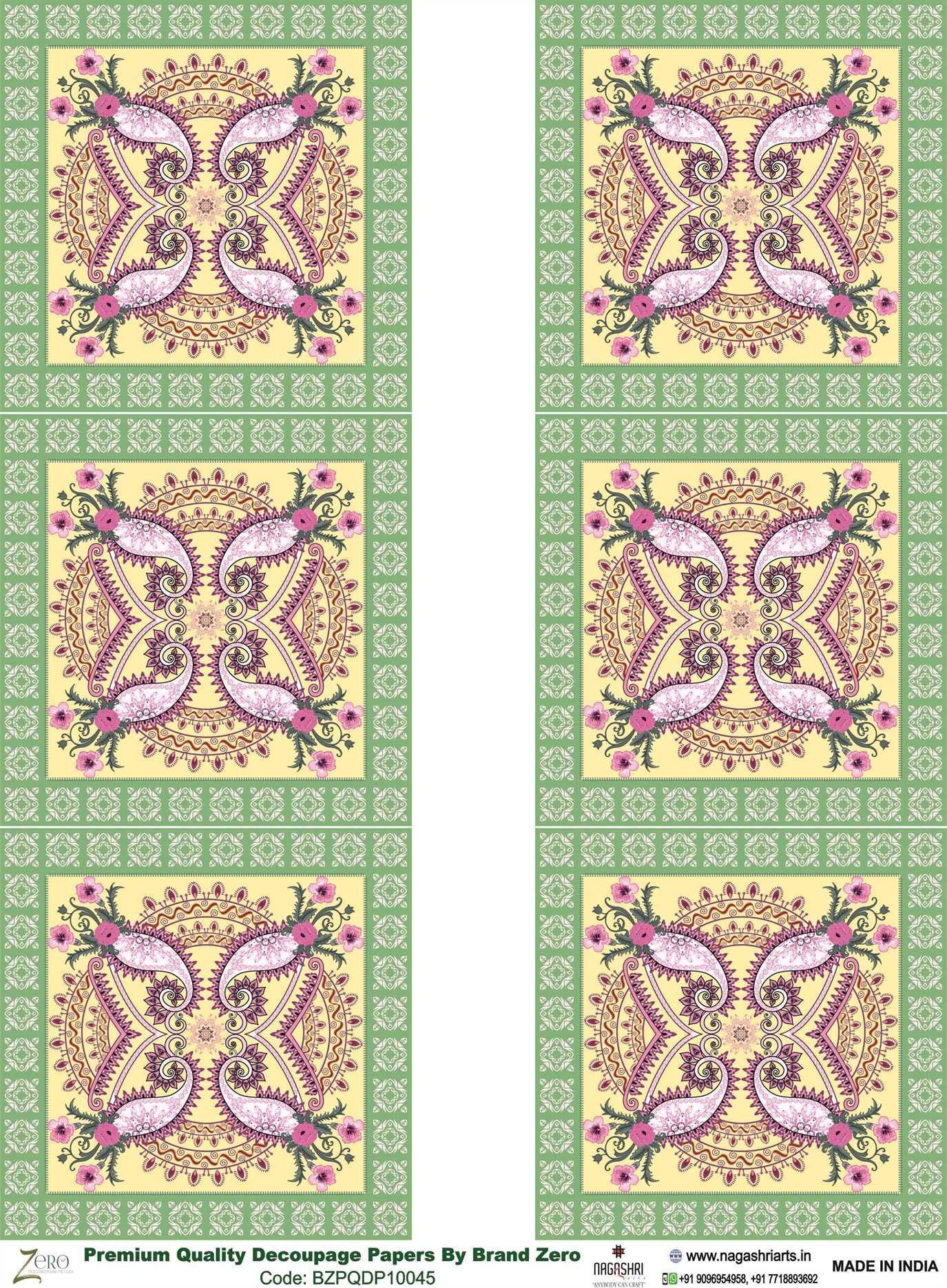 Brand Zero Premium Quality Decoupage Paper Pack of Two - Design Code: BZPQDP10045