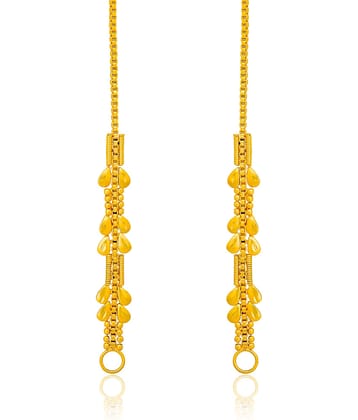 LUV FASHION Golden Drop Earrings ( Pack of 1 )