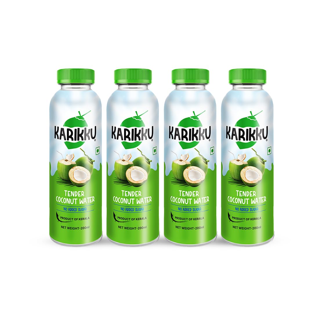Karikku Tender Coconut Water - Pack Of 4 (each 200 ml) | 100% Natural Electrolyte Drink | Refreshing Hydration, No Added Sugar