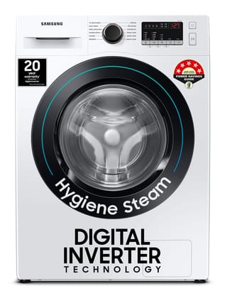Samsung 8 kg, 5 Star, Digital Inverter, Motor, Fully-Automatic Front Load Washing Machine (WW80T4040CE1TL, Hygiene Steam, White) Samsung 8 kg, 5 Star, Digital Inverter, Motor, Fully-Automatic Front Load Washing Machine (WW80T4040CE1TL, Hygiene Steam, Whi
