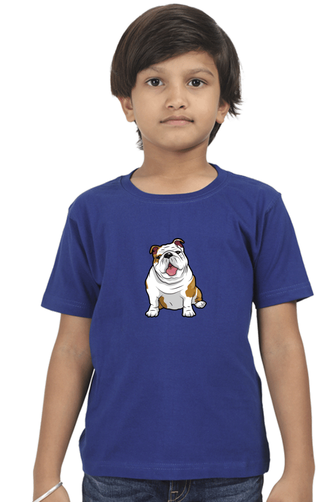 Round Neck T-Shirt (Boys) - Wringkly Sprinkly Bulldog (10 Colours)
