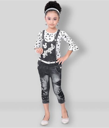 Arshia Fashions Pack of 1 Girls Cotton Blend Top With Dungaree ( Blue )